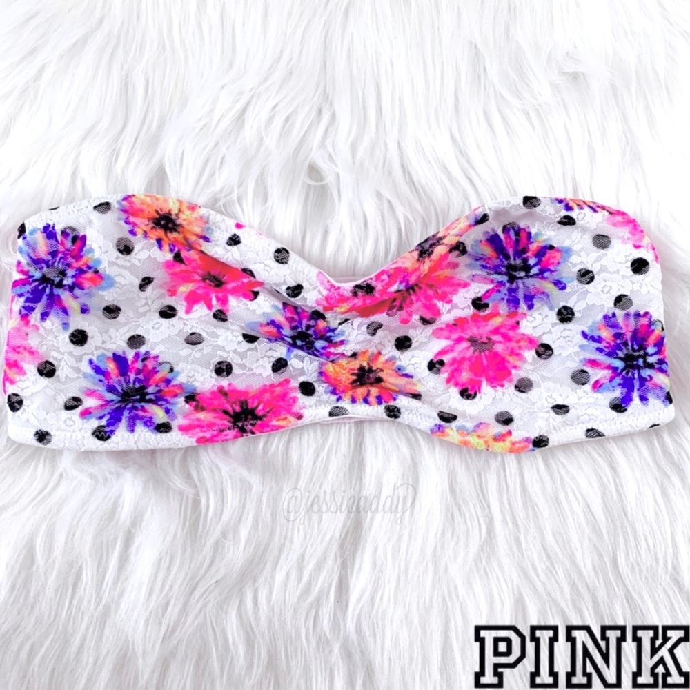 VS PINK Floral Print Lace Bandeau - Picture 2 of 3
